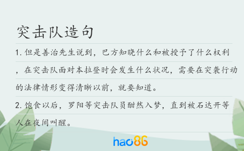 突击队造句