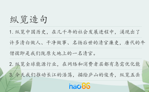 纵览造句