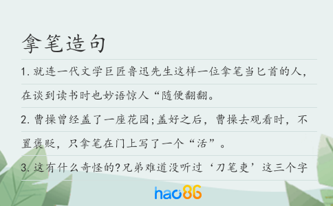拿笔造句
