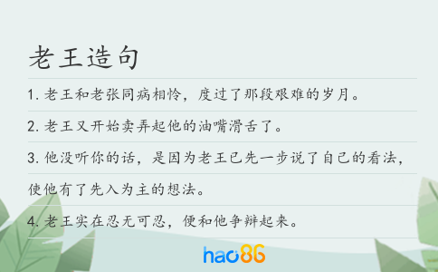 老王造句