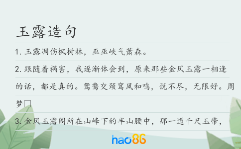 玉露造句