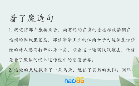 着了魔造句