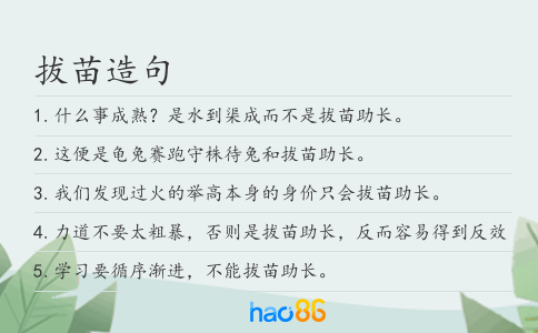 拔苗造句