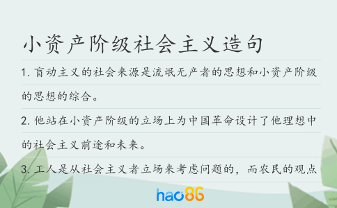 小资产阶级社会主义造句