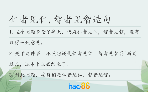 仁者见仁,智者见智造句
