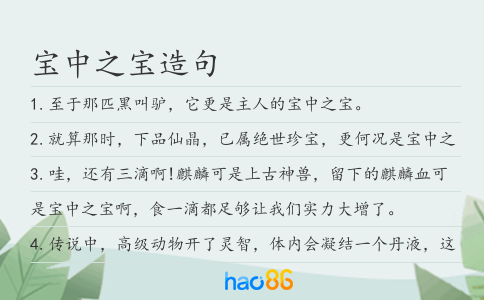 宝中之宝造句