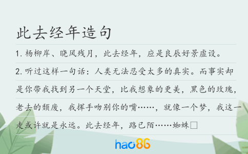 此去经年造句
