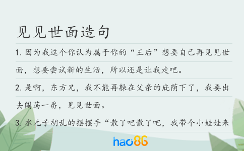 见见世面造句