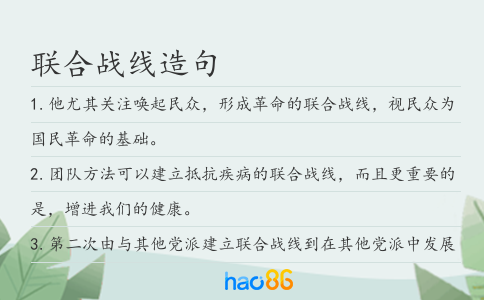 联合战线造句