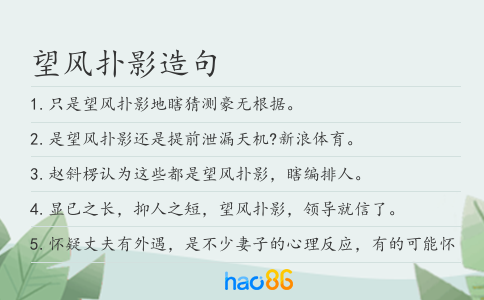 望风扑影造句