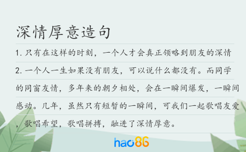 深情厚意造句