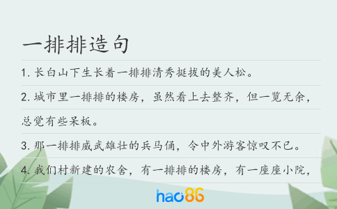 一排排造句