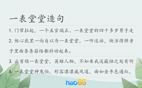 一表堂堂造句