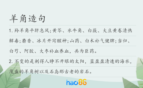 羊角造句