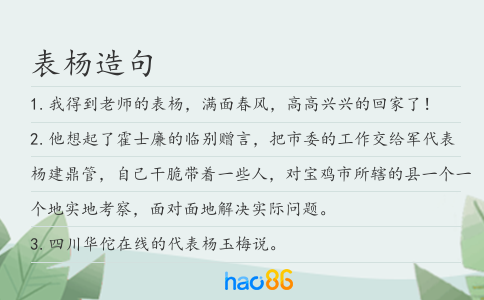 表杨造句