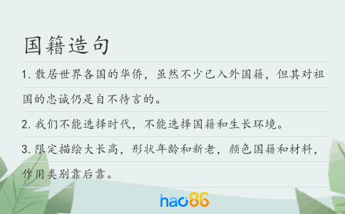 国籍造句