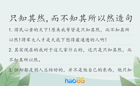 只知其然,而不知其所以然造句
