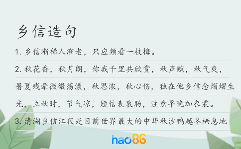 乡信造句