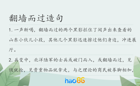 翻墙而过造句