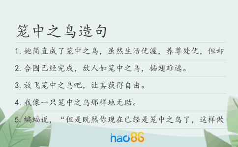 笼中之鸟造句
