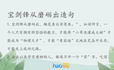宝剑锋从磨砺出造句