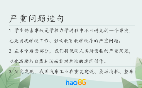 严重问题造句
