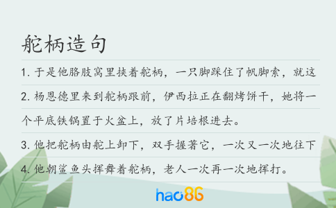 舵柄造句