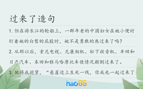 过来了造句