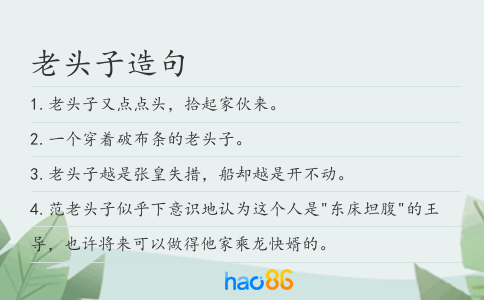 老头子造句