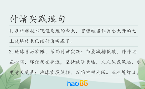付诸实践造句