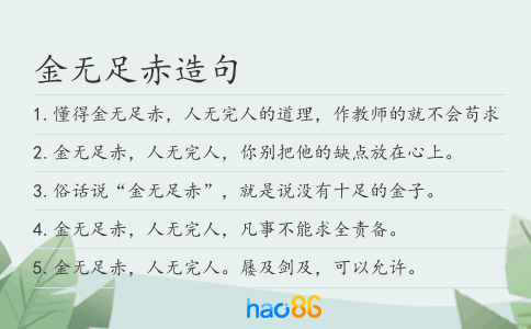 金无足赤造句