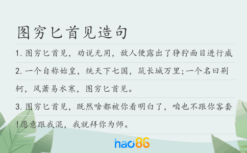 图穷匕首见造句