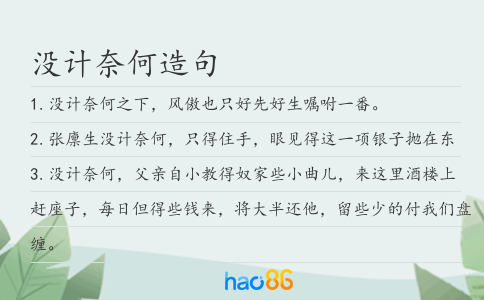 没计奈何造句