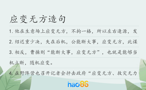 应变无方造句