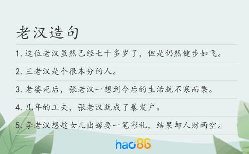 老汉造句