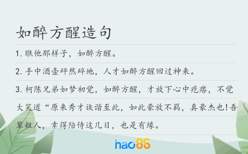 如醉方醒造句
