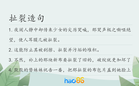 扯裂造句
