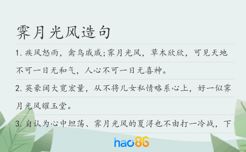 霁月光风造句
