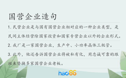 国营企业造句