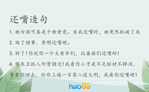 还嘴造句