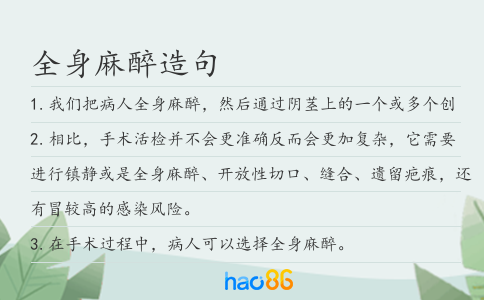 全身麻醉造句