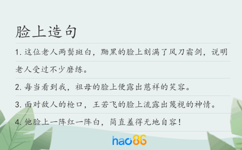 脸上造句