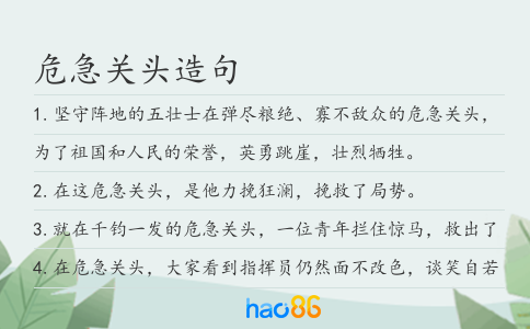 危急关头造句