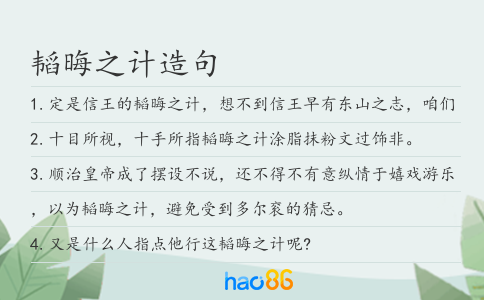 韬晦之计造句
