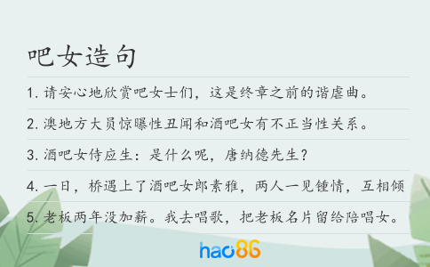 吧女造句