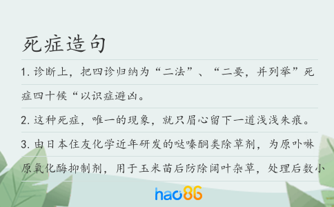 死症造句