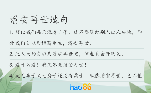潘安再世造句