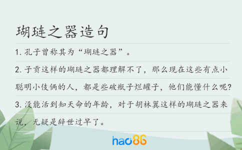 瑚琏之器造句