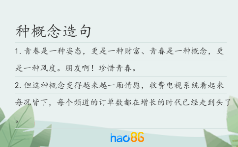 种概念造句