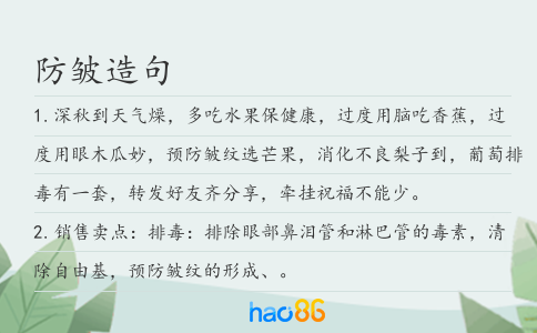 防皱造句